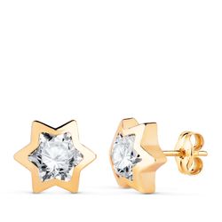 Pendientes Oro 18kts N5996-6AP Estrella Circonita 9x8mm