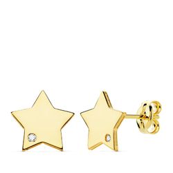 Pendientes Oro 18kts Estrella Circonitas 8X8mm 21030