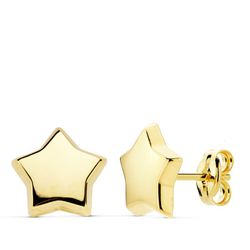 Pendientes Oro 18kts Estrella Lisa 10X10mm 18876