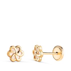 Pendientes Oro 18kts Flor C. Nácar 18867 6x6mm