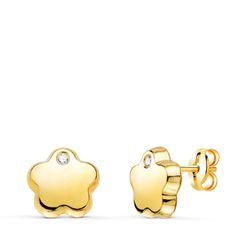 Pendientes Oro 18kts Flor Circonita 7x7mm N5919-6AP