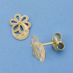 Pendientes Oro 18kts Flor Luna 9X7mm 15315
