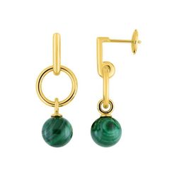 Pendientes Oro 18kts Joelli (18)J20008.N0 Mineral Malaquita