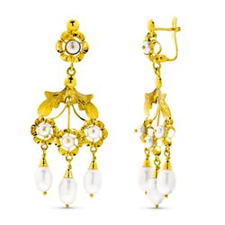 Pendientes Oro 18kts Largos Lagrima 0748