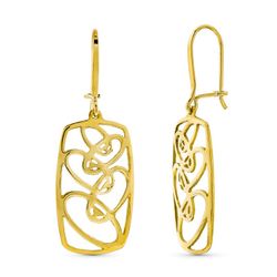 Pendientes Oro 18kts Largos Rectangulares Calados 11802