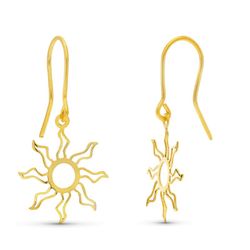 Pendientes Oro 18kts Laser Sol 15473