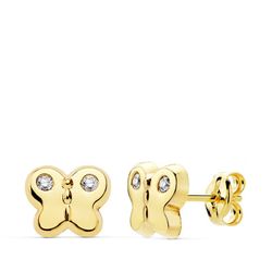 Pendientes Oro 18kts Mariposa Circonitas 7,5X6mm 18939