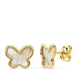 Pendientes Oro 18kts Mariposas Nacar 9X7,5mm 18859