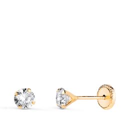 Pendientes Oro 18kts N5692-4AT Circonita 4mm