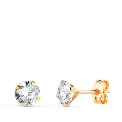 Pendientes Oro 18kts N5692-5AP Circonita 5mm