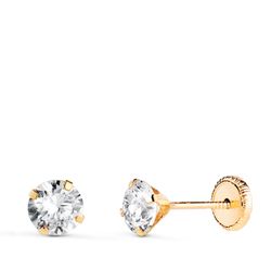 Pendientes Oro 18kts N5692-5AT Circonita 5mm