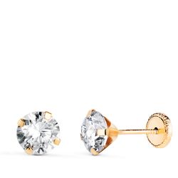 Pendientes Oro 18kts N5692-6AT Circonita 6mm