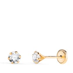 Pendientes Oro 18kts N5695-4AT Circonita 6 Garras 6x4mm