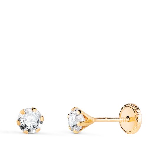Pendientes Oro 18kts N5695-4AT Circonita 6 Garras 6x4mm