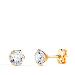 Pendientes Oro 18kts N5695-5AP Circonita 6 Garras 6x5mm