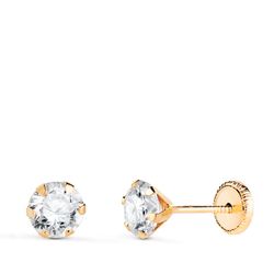 Pendientes Oro 18kts N5695-5AT Circonita 6 Garras 6x5mm