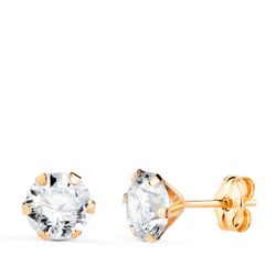 Pendientes Oro 18kts N5695-6AP Circonita 6 Garras 6x6mm