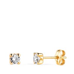 Pendientes Oro 18kts N5700-3AP Circonita 4 Garras 4x3,5mm