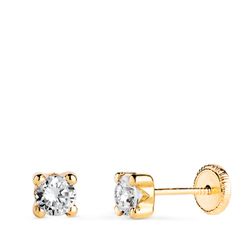 Pendientes Oro 18kts N5700-4AT Circonita 4 Garras 4x4,5mm