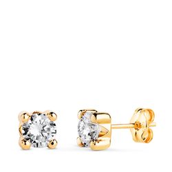 Pendientes Oro 18kts N5700-5AP Circonita 4 Garras 5x5,5mm