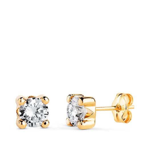 Pendientes Oro 18kts N5700-5AP Circonita 4 Garras 5x5,5mm