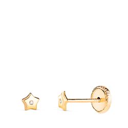Pendientes Oro 18Kts N5900-3AT Estrella Circonitas