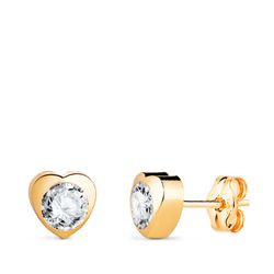 Pendientes Oro 18kts N5998-5AP Corazón Circonita 6x6mm