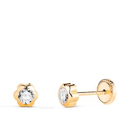 Pendientes Oro 18kts N5999-4AT Margarita Circonitas 5x5mm