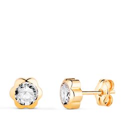 Pendientes Oro 18kts N5999-5AP Margarita Circonitas 6x6mm