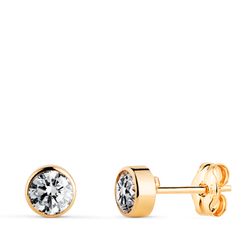 Pendientes Oro 18kts N6000-5AP Circonita Redonda 5mm