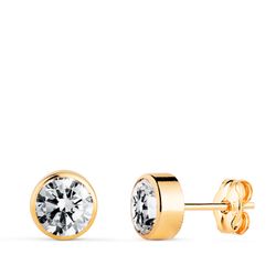 Pendientes Oro Blanco 18kts N6000-6AP Circonita Redonda 6mm