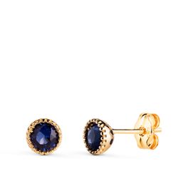 Pendientes Oro 18kts N8993-3PAZ Circonita Azul 5mm
