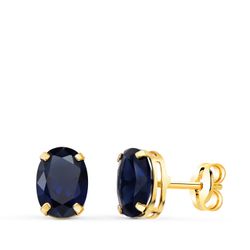 Pendientes Oro 18kts N8998-3PAZ Circonita Ovalada 7x5mm