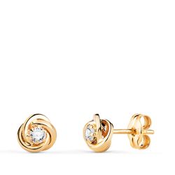 Pendientes Oro 18kts Nudo Circonita 6x6mm N5990-3AP