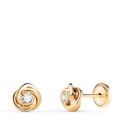 Pendientes Oro 18kts Nudo Circonita 6x6mm N5990-3AT