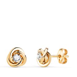 Pendientes Oro 18kts Nudo Circonita 7x7mm N5990-4AP