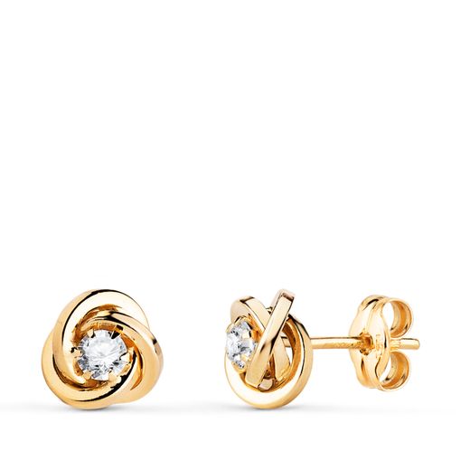 Pendientes Oro 18kts Nudo Circonita 7x7mm N5990-4AP