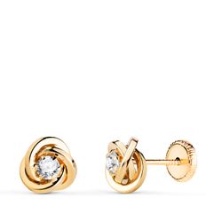 Pendientes Oro 18kts Nudo Circonita 7x7mm N5990-4AT