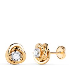 Pendientes Oro 18kts Nudo Circonita 8x8mm N5990-5AT