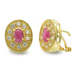Pendientes Oro 18kts Oval Circonitas 3320-1