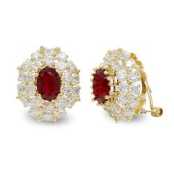 Pendientes Oro 18kts Oval Piña Circonitas 7075-1