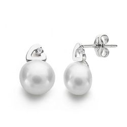 Pendientes Oro 18kts Perla 12X7mm 18203