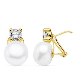 Pendientes Oro 18kts Perla 16X10mm 18956