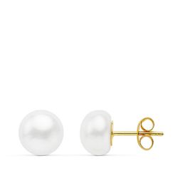 Pendientes Oro 18kts Perla Botón 8-8,5mm 18838