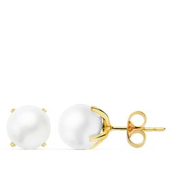 Pendientes Oro 18kts Perla Cultivada 7-7,5mm 11901-OA