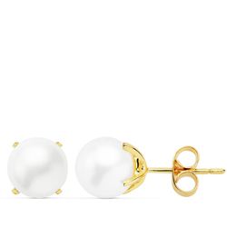 Pendientes Oro 18kts Perla Cultivada 7,5-8mm 11903-OA