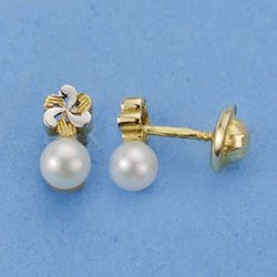 Σκουλαρίκια 18kt Gold Helix Pearl 18077