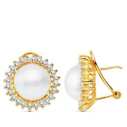 Pendientes Oro 18kts 11mm 3285-1 Perla