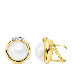 Pendientes Oro 18kts Perla Japonesa 15X14mm 20503-1