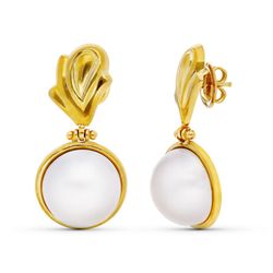Pendientes Oro 18kts Perla Japonesa Largos 8374